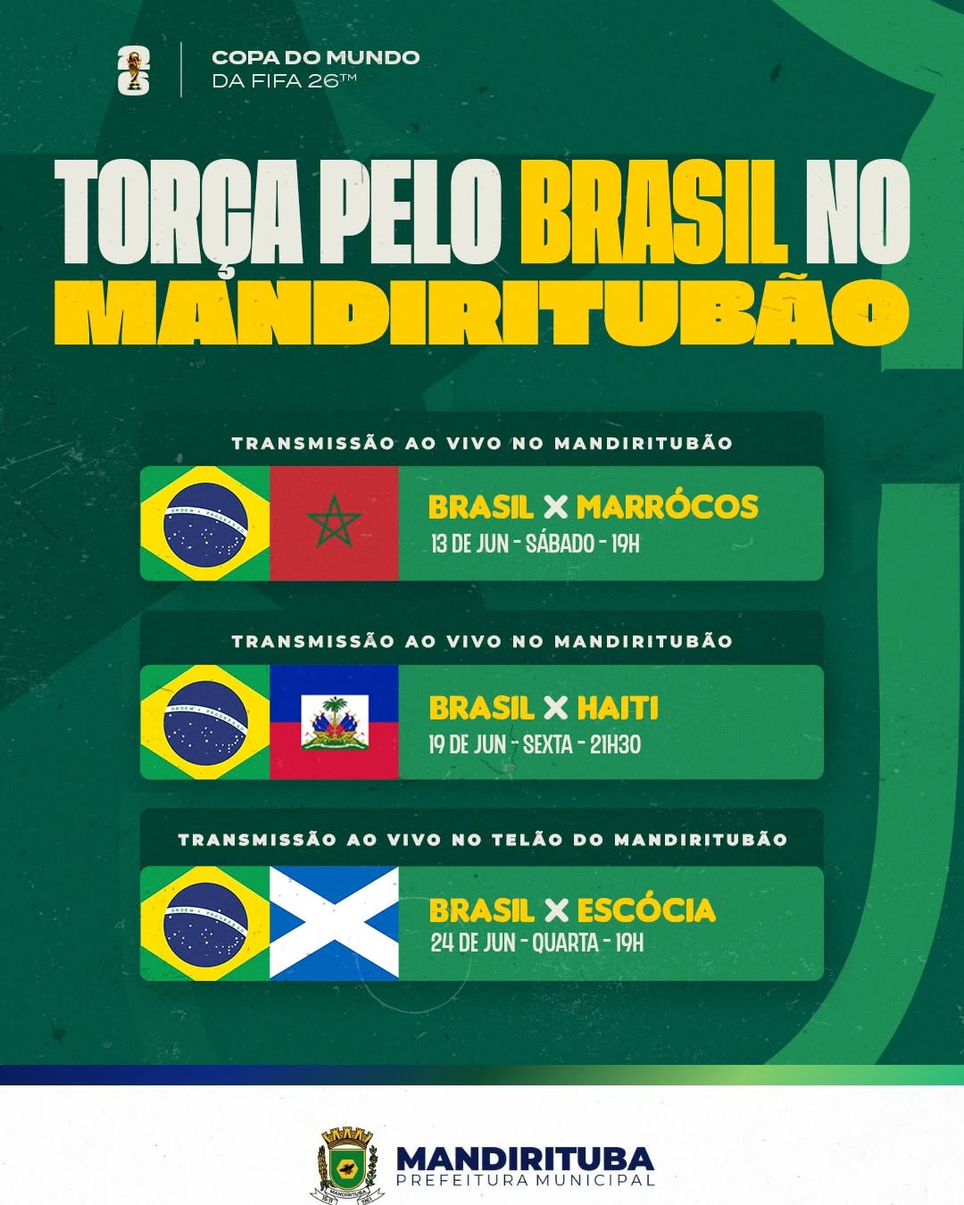 Post do instagram da Prefeitura de Mandirituba