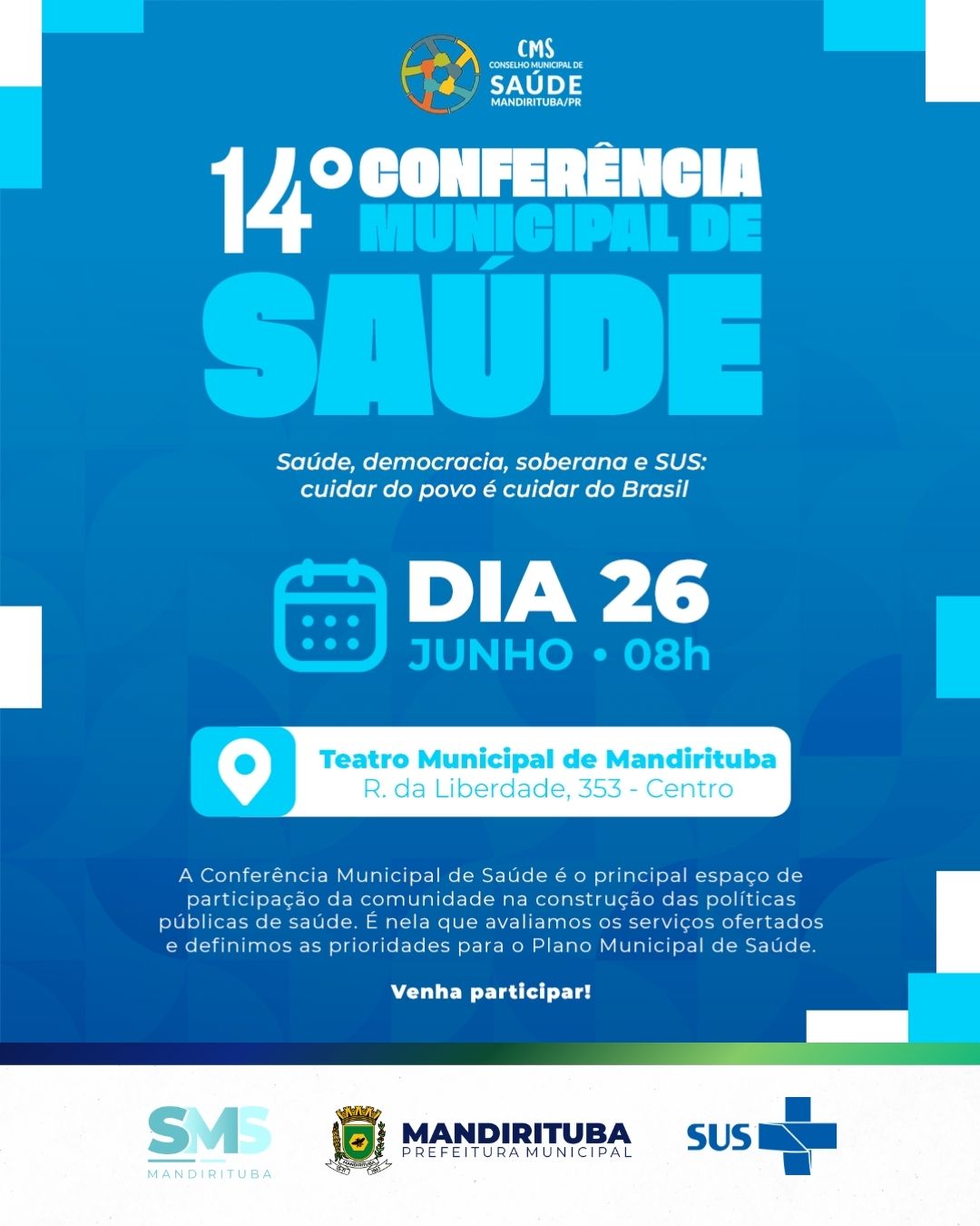 Post do instagram da Prefeitura de Mandirituba