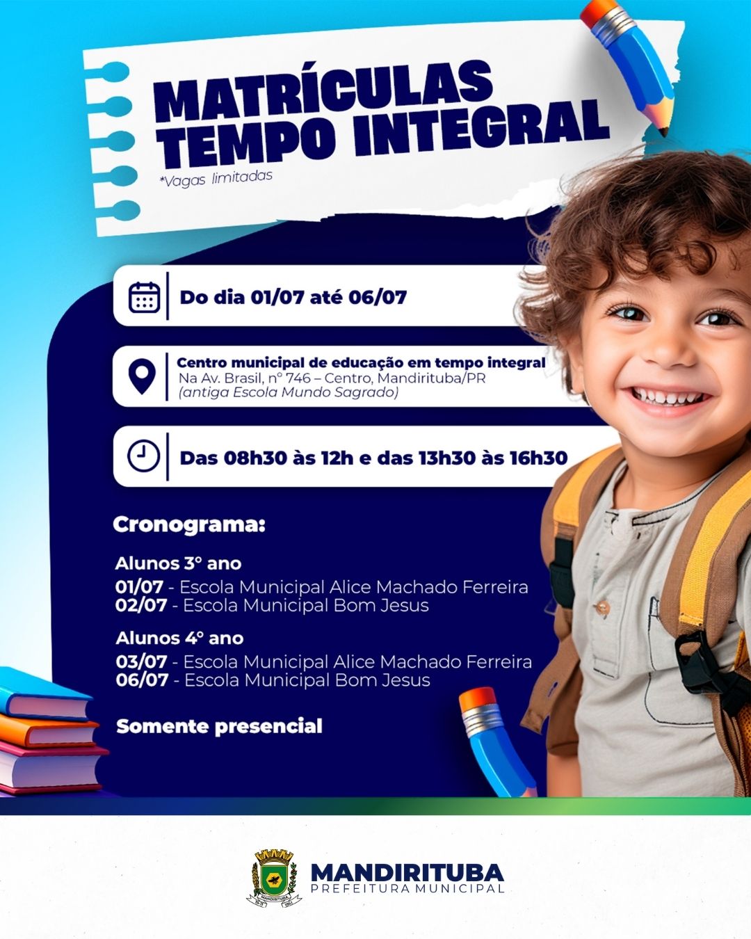 Post do instagram da Prefeitura de Mandirituba
